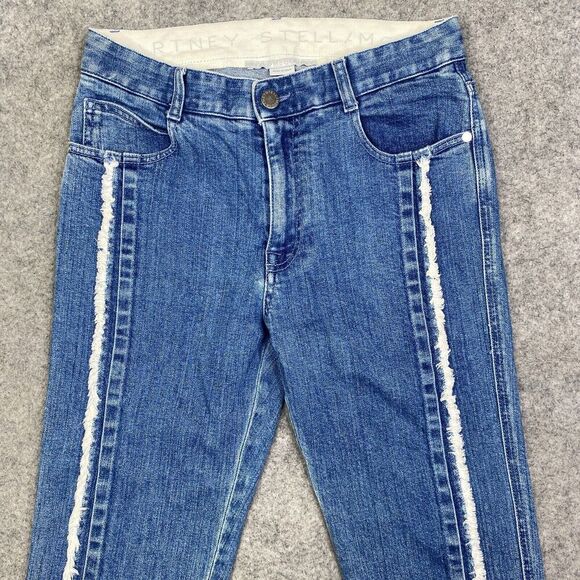 Stella Mccartney Women Jeans Size 25 Cropped Straight Leg Piped - Picture 2 of 10